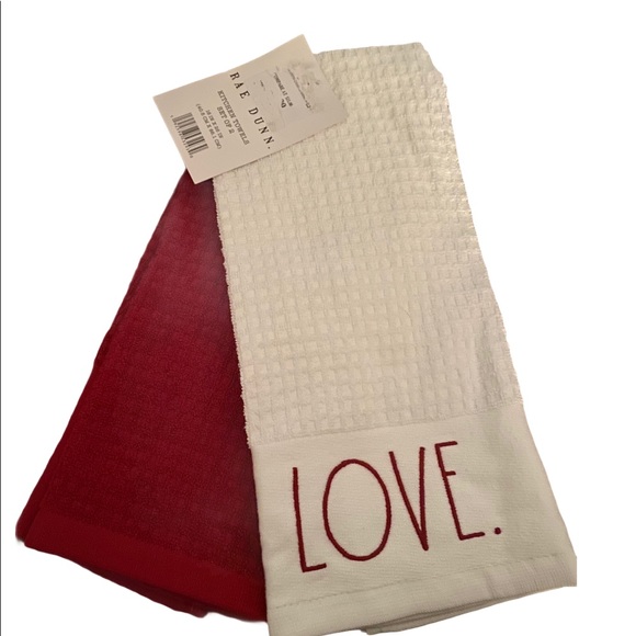 Rae Dunn Other - NEW! RAE DUNN ♥️LOVE♥️SET OF 2 HAND TOWELS